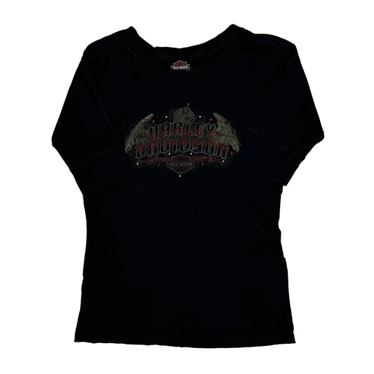 Harley Davidson Graphic T-Shirt - Medium Black Cotton
