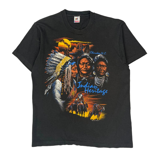 Indian Heritage Fruit Of The Loom Graphic T-Shirt - Large Black Cotton