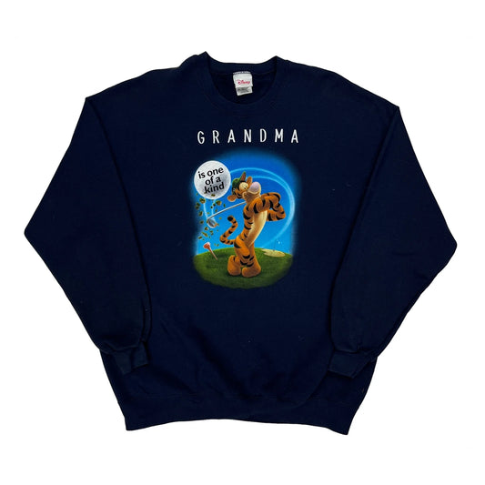 Tigger Graphic Disney Cartoon Sweatshirt - 2XL Navy Cotton