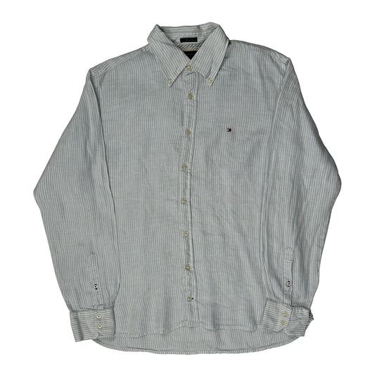 Tommy Hilfiger Striped Shirt - XL Blue Linen