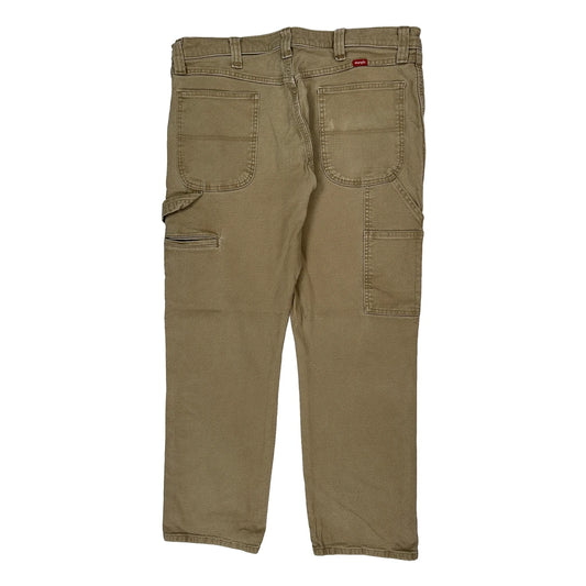 Wrangler Carpenter Trousers - 36W 30L Khaki Cotton