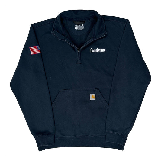 Carhartt 1/4 Zip - Large Navy Cotton Blend