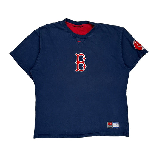 Vintage Boston Red Sox Nike Mlb T-Shirt - Large Blue Cotton