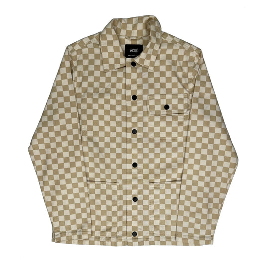 Drill Chore Coat Vans Checked Jacket - Small Beige Cotton