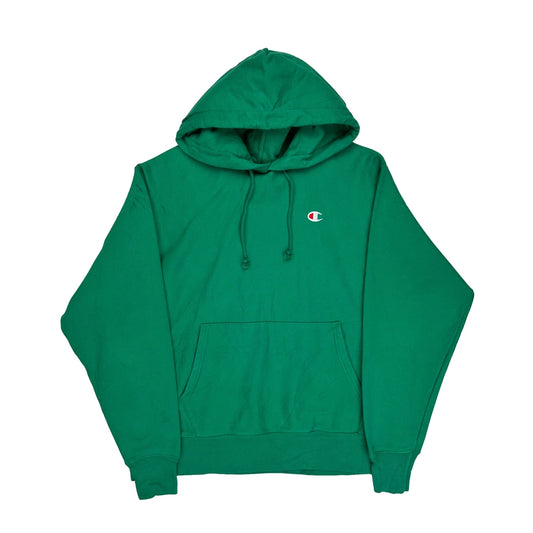 Reverse Weave Champion Hoodie - Large Green Cotton