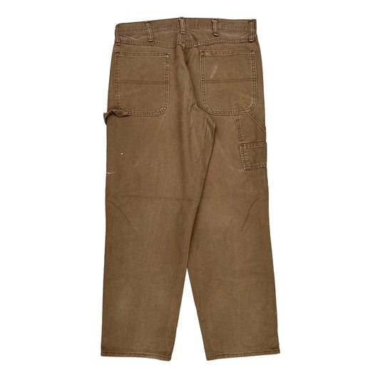 Wrangler Carpenter Trousers - 34W 32L Brown Cotton