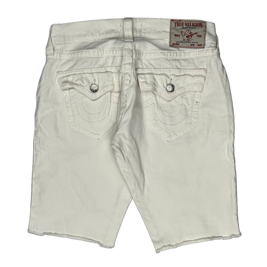 True Religion Denim Shorts - 31W 11L White Cotton