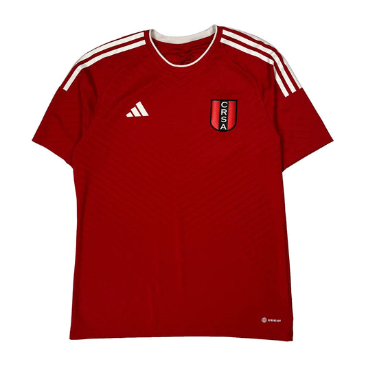 Vintage Crsa Adidas Slim Fit Football Shirt - Large Red Polyester