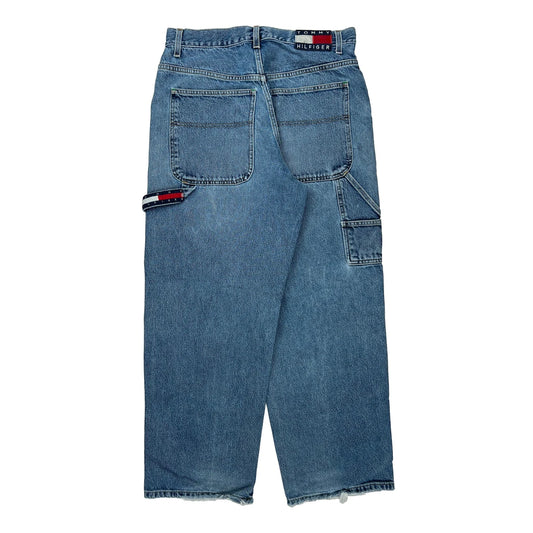 Tommy Jeans Wide Leg Carpenter Jeans - 31W 28L Blue Denim