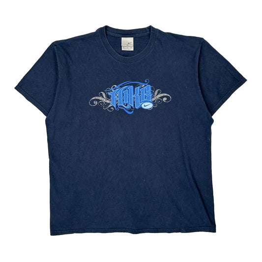 Nike Graphic T-Shirt - XL Blue Cotton