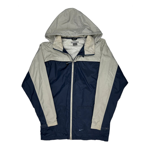 Vintage Nike Windbreaker - Large Grey Polyester