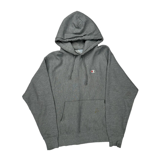 Champion Hoodie - Large Grey Cotton Blend