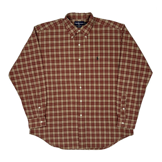Blake Ralph Lauren Checked Shirt - Large Red Cotton