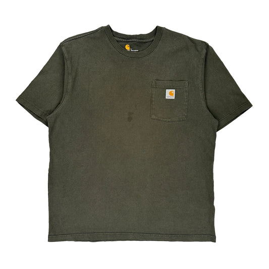 Carhartt T-Shirt - Large Green Cotton
