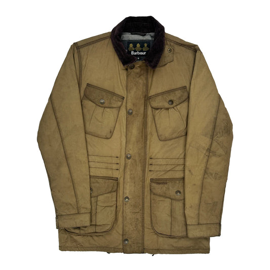 Barbour Checked Wax Jacket - Medium Beige Cotton