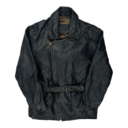 Louis Motorcycle Leather Jacket - Small Black Leather