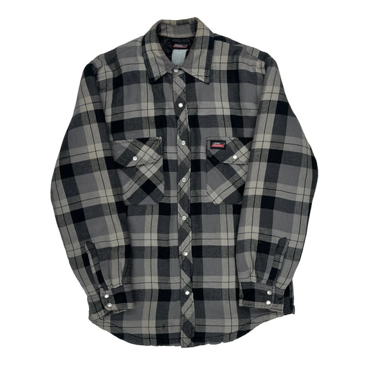 Dickies Checked Flannel Shirt - Medium Grey Cotton