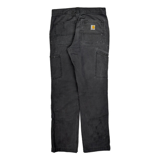 Carhartt Double Knee Carpenter Trousers - 30W 32L Black Cotton