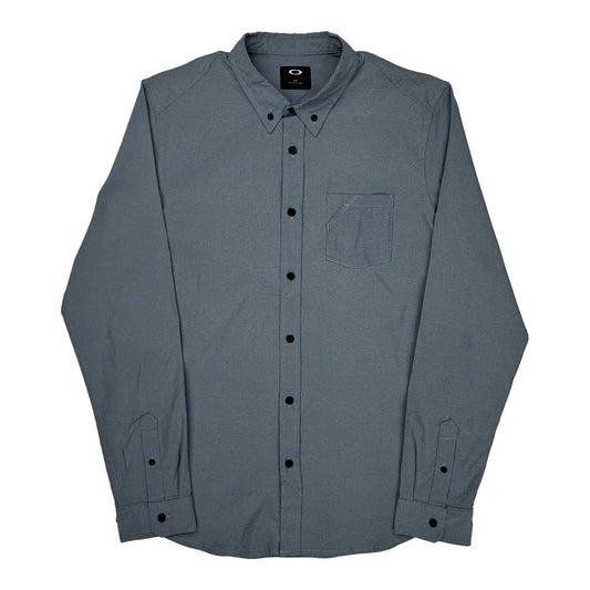 Oakley Slim Fit Shirt - Large Grey Cotton