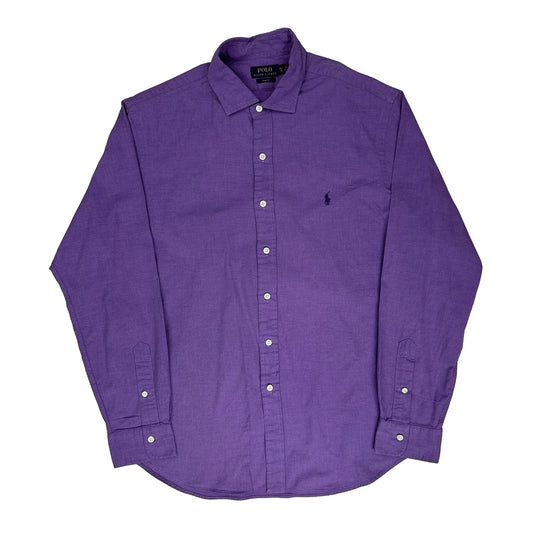 Polo By Ralph Lauren Slim Fit Shirt - XL Purple Cotton