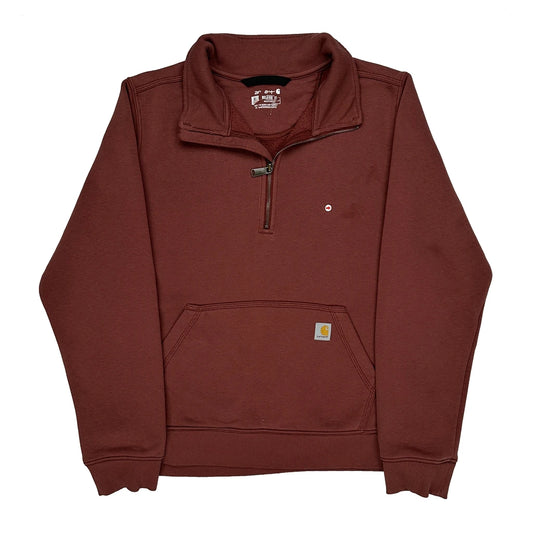 Carhartt 1/4 Zip - XL Brown Cotton