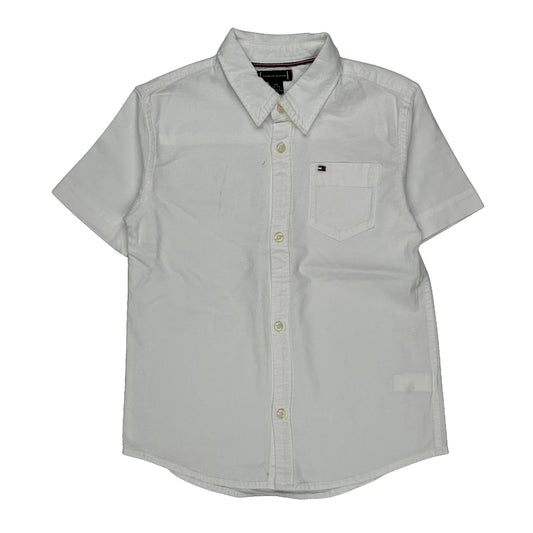 Age 6-7 Tommy Hilfiger Short Sleeve Shirt - Small White Cotton