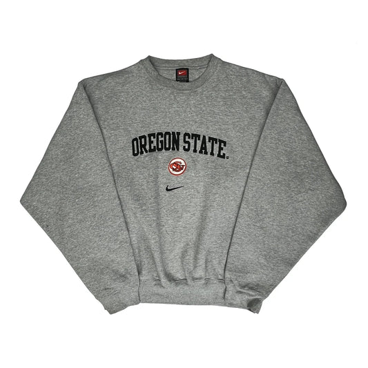 Oregon State Nike College Sweatshirt - Medium Grey Cotton Blend