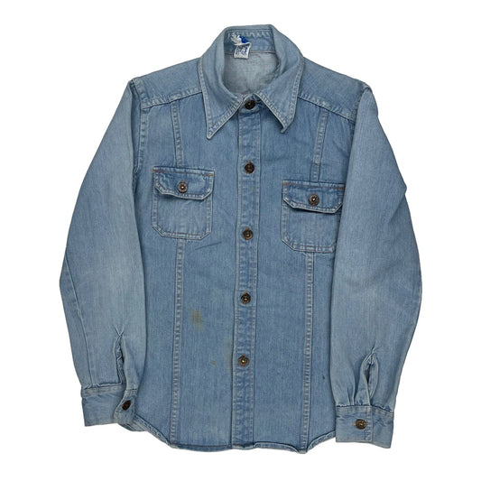 Wrangler Denim Shirt - Small Blue Denim