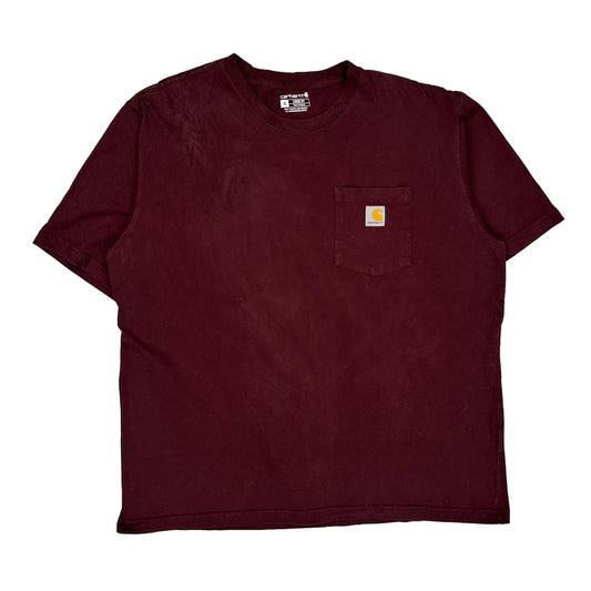 Carhartt T-Shirt - XL Burgundy Cotton