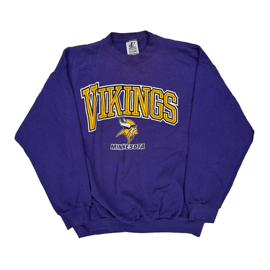 Minnesota Vikings Logo Athletics Football Sweatshirt - XL Purple Cotton Blend