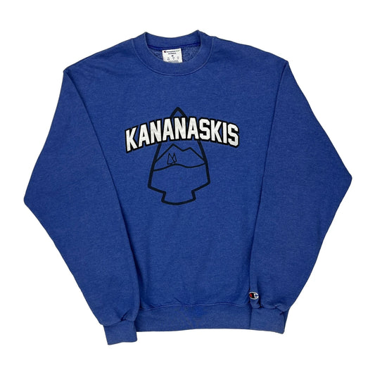 Kananaskis Champion Graphic Sweatshirt - Medium Blue Cotton Blend