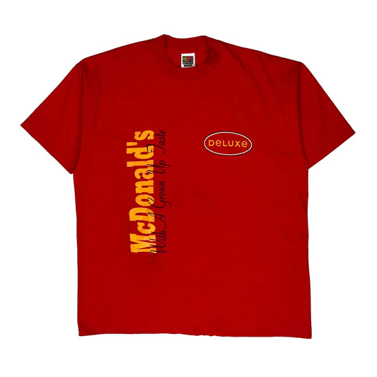 Deluxe Fruit Of The Loom Single Stitch T-Shirt - XL Red Cotton Blend