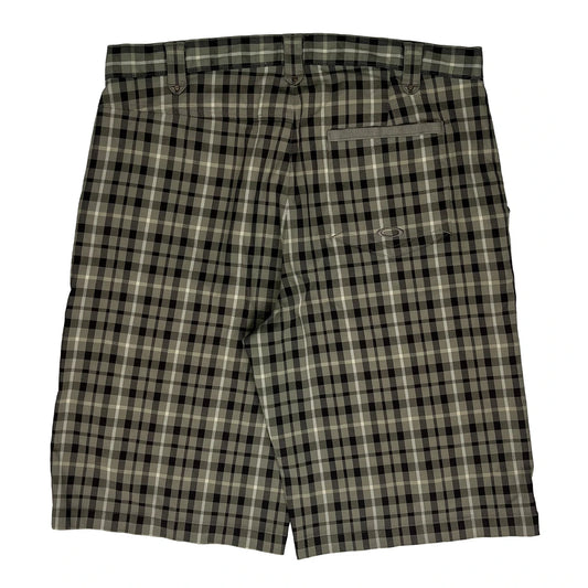 Oakley Checked Chino Shorts - 32W 11L Khaki Polyester Blend