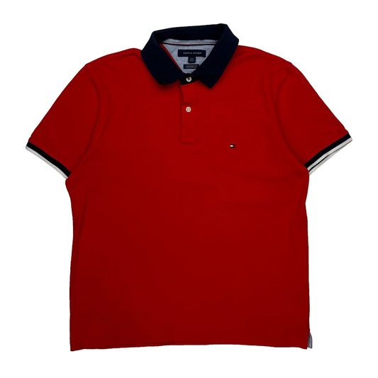 Vintage Tommy Hilfiger Polo Shirt - Large Red Cotton