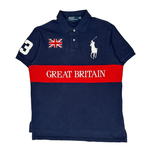 Great Britain Polo By Ralph Lauren Polo Shirt - Large Navy Cotton