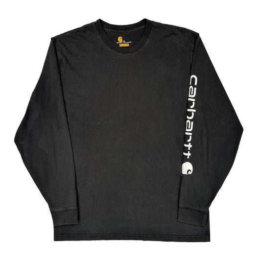 Carhartt Long Sleeve T-Shirt - Medium Black Cotton