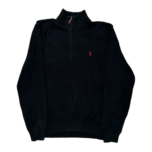 Polo By Ralph Lauren 1/4 Zip - 2XL Black Cotton