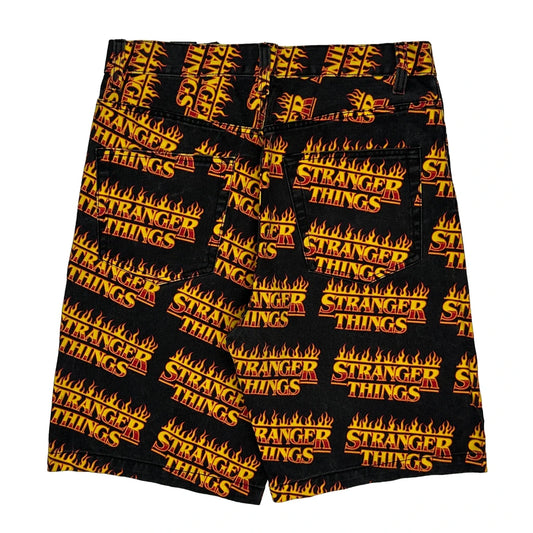 Stranger Things Quiksilver Denim Shorts - 34W 9L Black Denim