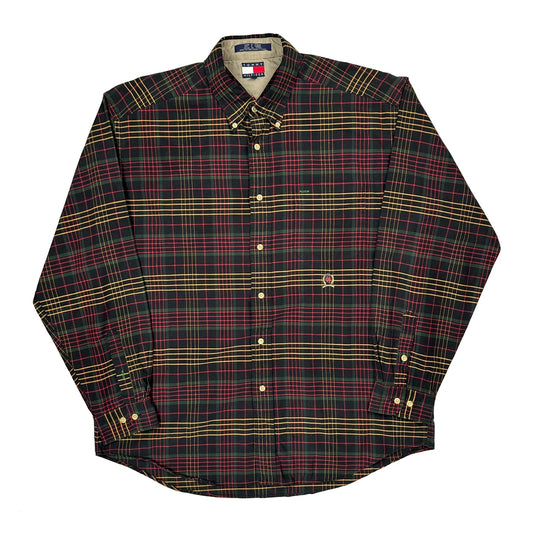Vintage Tommy Hilfiger Checked Shirt - Large Multicoloured Cotton