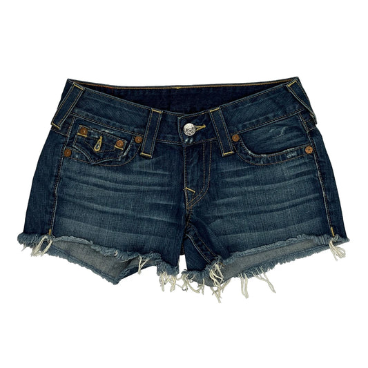 True Religion Denim Shorts - 31W UK 8 Blue Denim