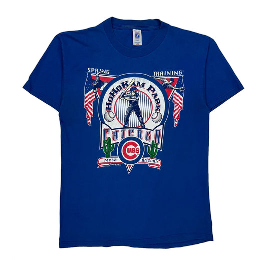 Chicago Cubs Logo Athletics Mlb T-Shirt - Large Blue Cotton