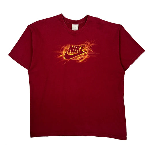 Nike Graphic T-Shirt - XL Red Cotton