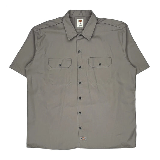 Dickies Short Sleeve Shirt - XL Grey Polyester Blend