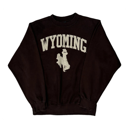 University Of Wyoming Mv Sport College Sweatshirt - Medium Brown Cotton Blend