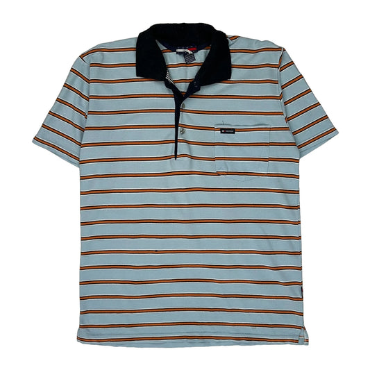 Tommy Hilfiger Striped Polo Shirt - XL Blue Cotton