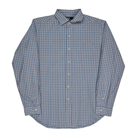 Vintage Westerton Polo By Ralph Lauren Checked Shirt - Large Blue Cotton
