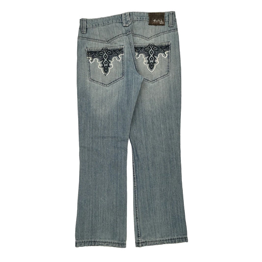 Antik Denim Boot Cut Jeans - 32W UK 12 Light Wash Cotton