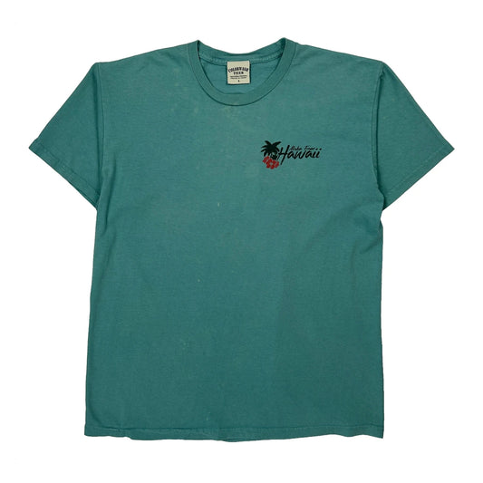 Hawaii Colorwash Graphic T-Shirt - Large Green Cotton