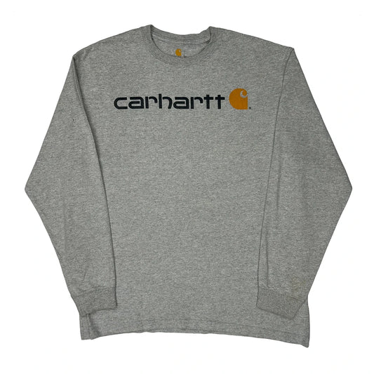 Carhartt Long Sleeve T-Shirt - Large Grey Cotton Blend