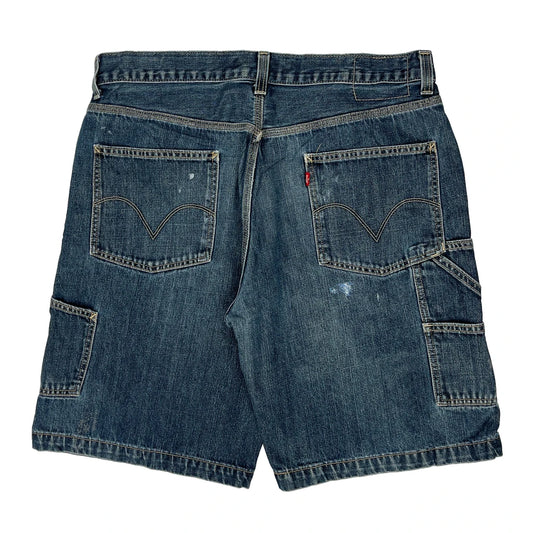 Levis Carpenter Shorts - 36W 11L Blue Cotton